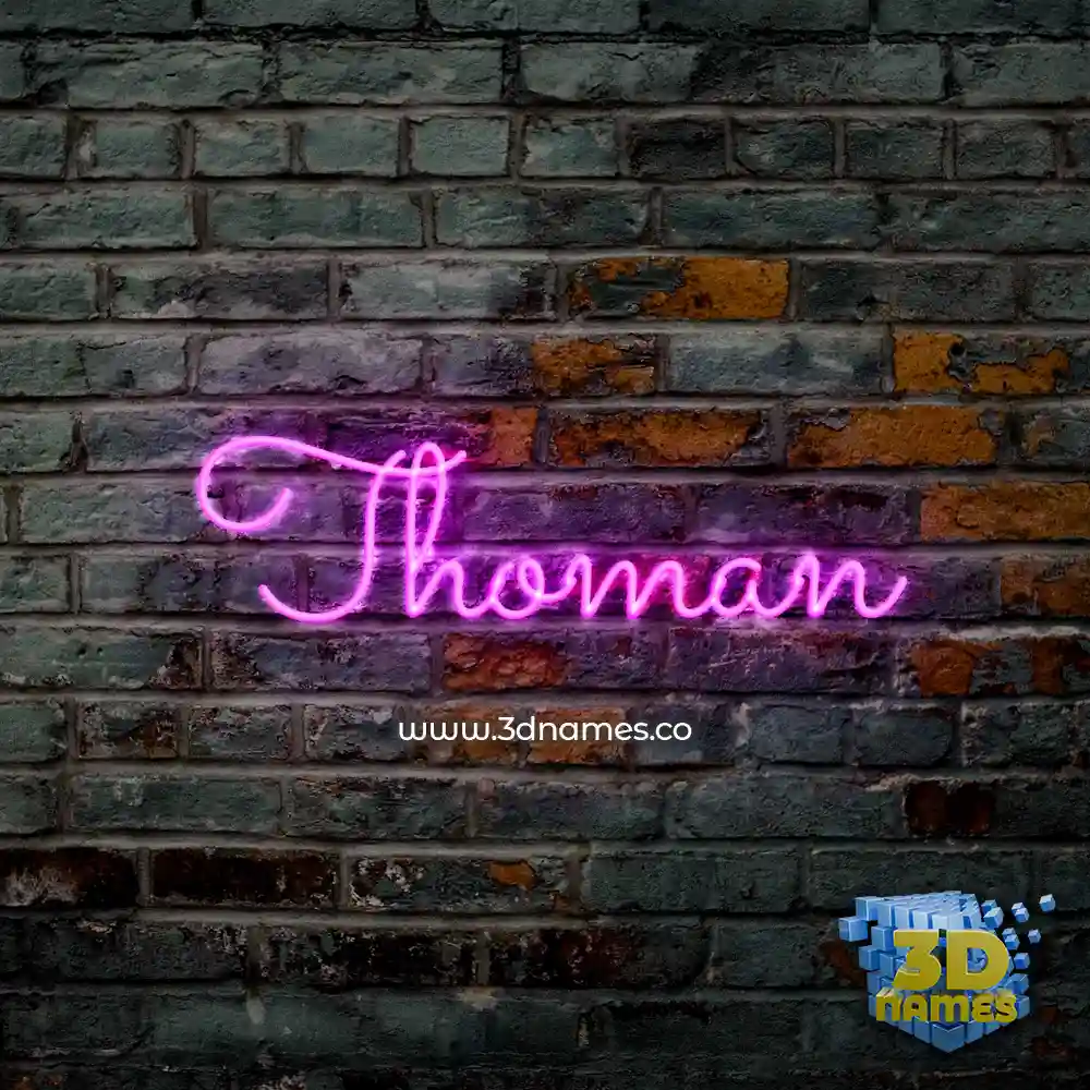 thoman in Pink Neon style - 3D name wallpaper