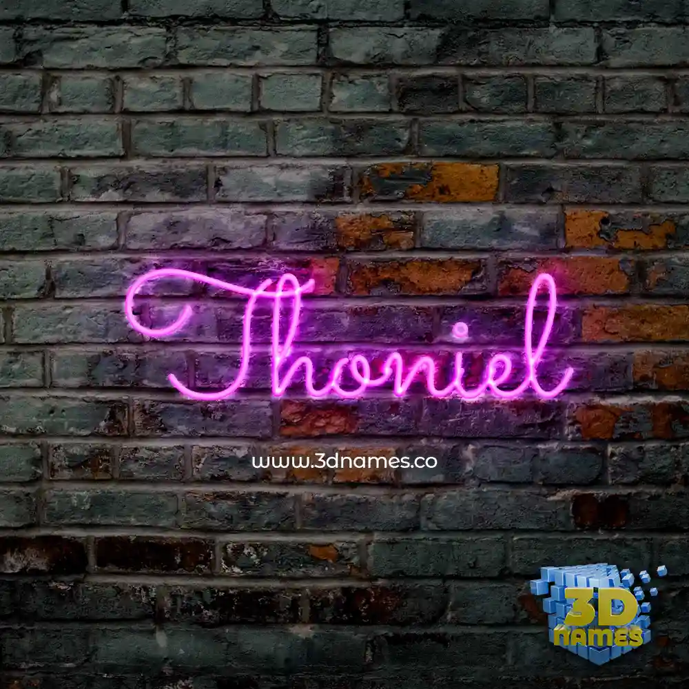 thoniel in Pink Neon style - 3D name wallpaper