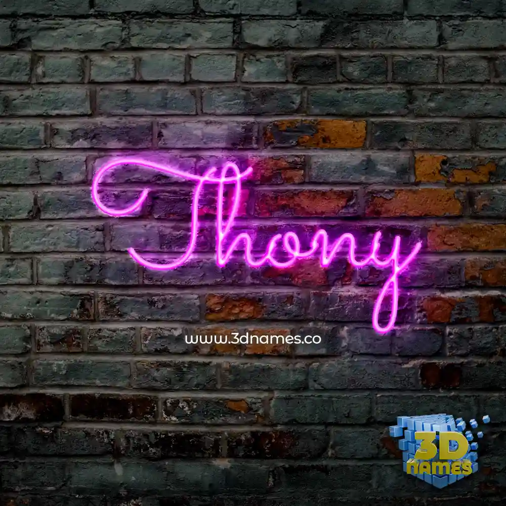 thony in Pink Neon style - 3D name wallpaper