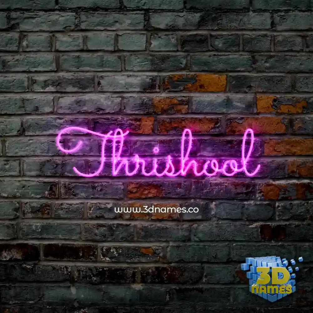 thrishool in Pink Neon style - 3D name wallpaper
