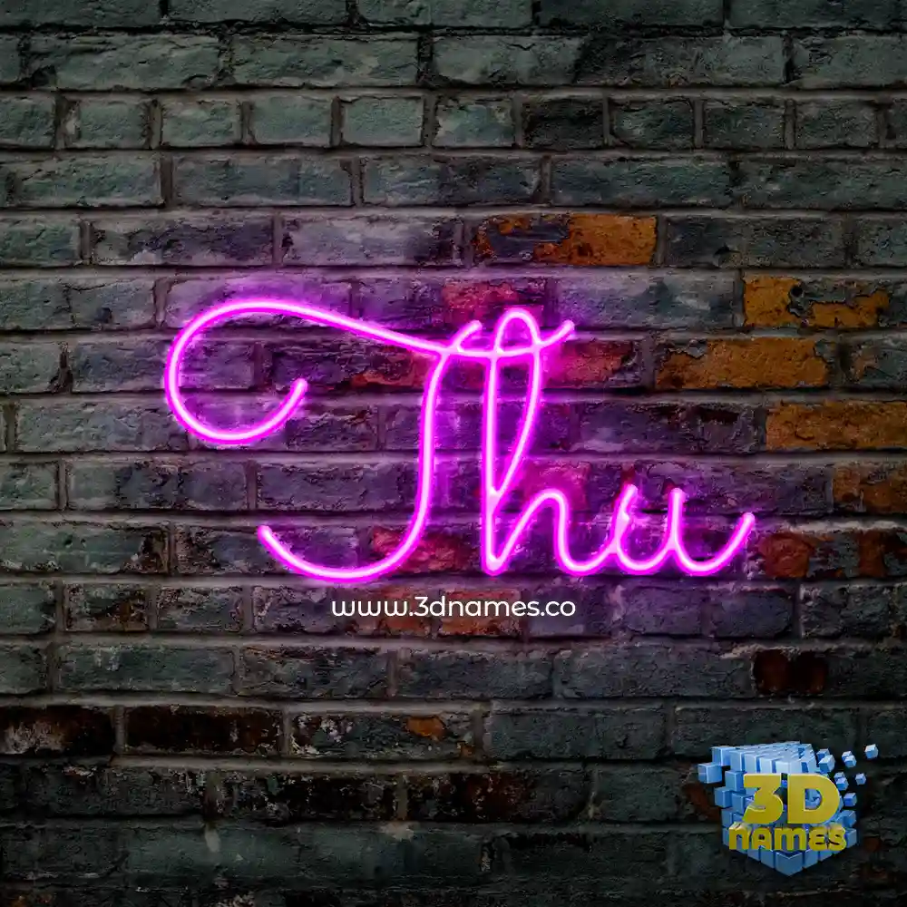 thu in Pink Neon style - 3D name wallpaper