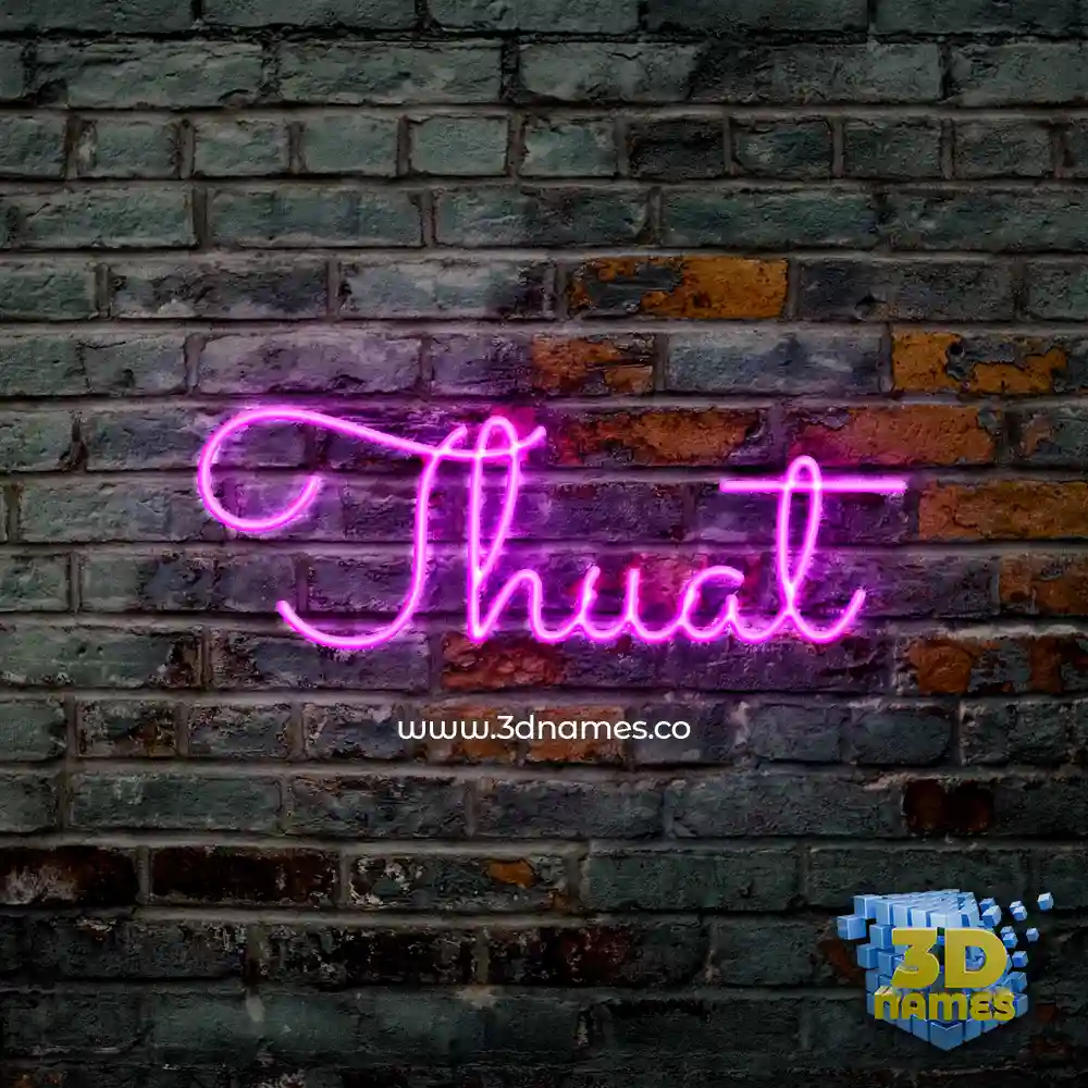 thuat in Pink Neon style - 3D name wallpaper