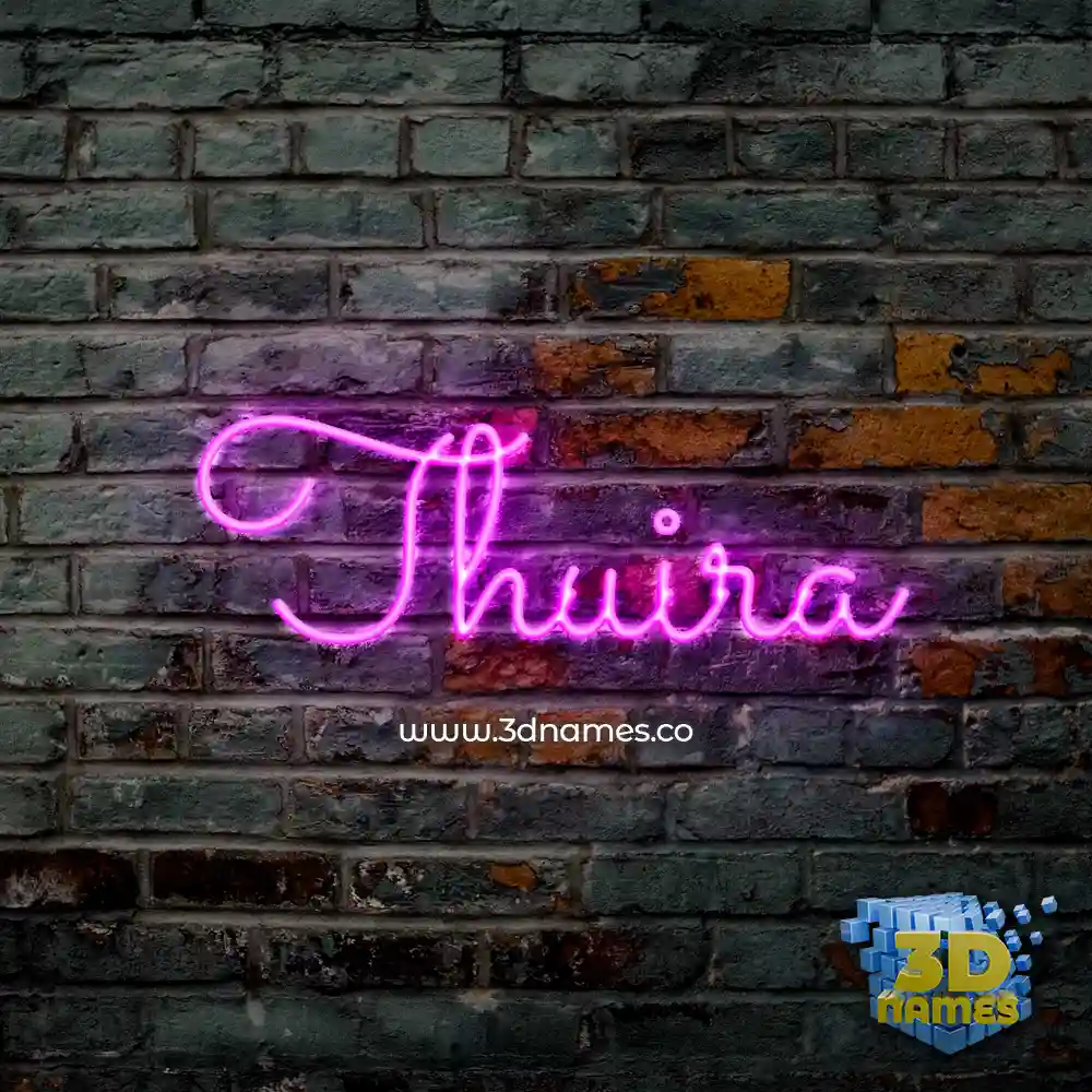 thuira in Pink Neon style - 3D name wallpaper