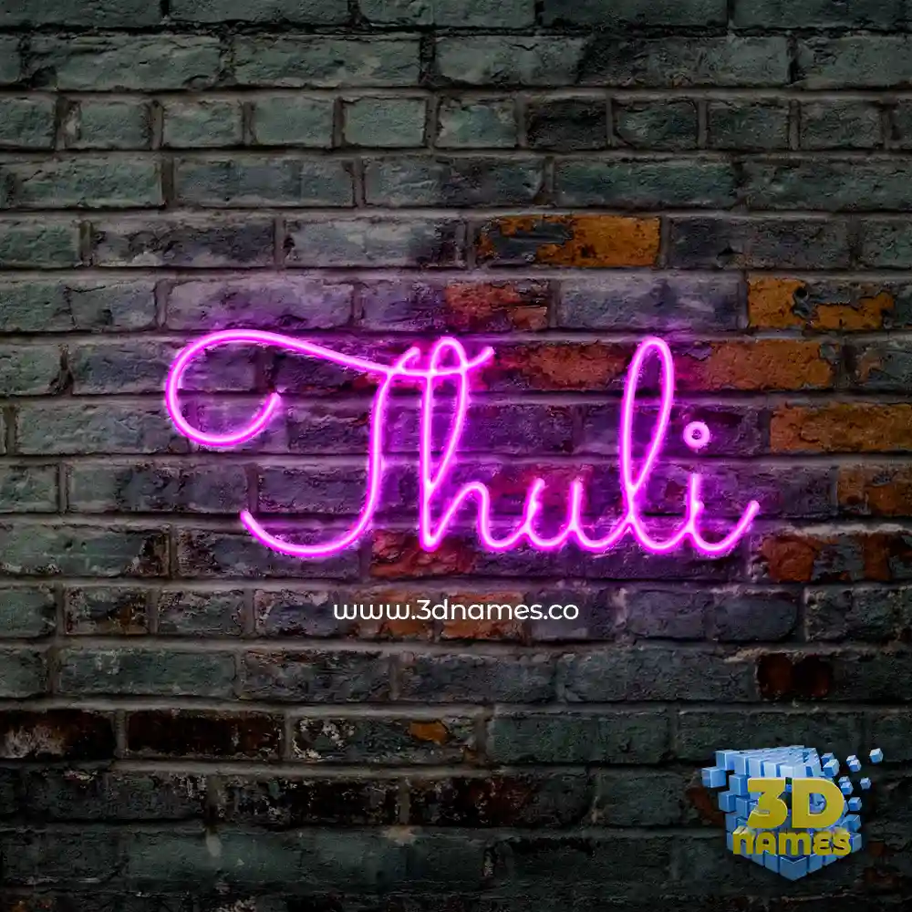 thuli in Pink Neon style - 3D name wallpaper