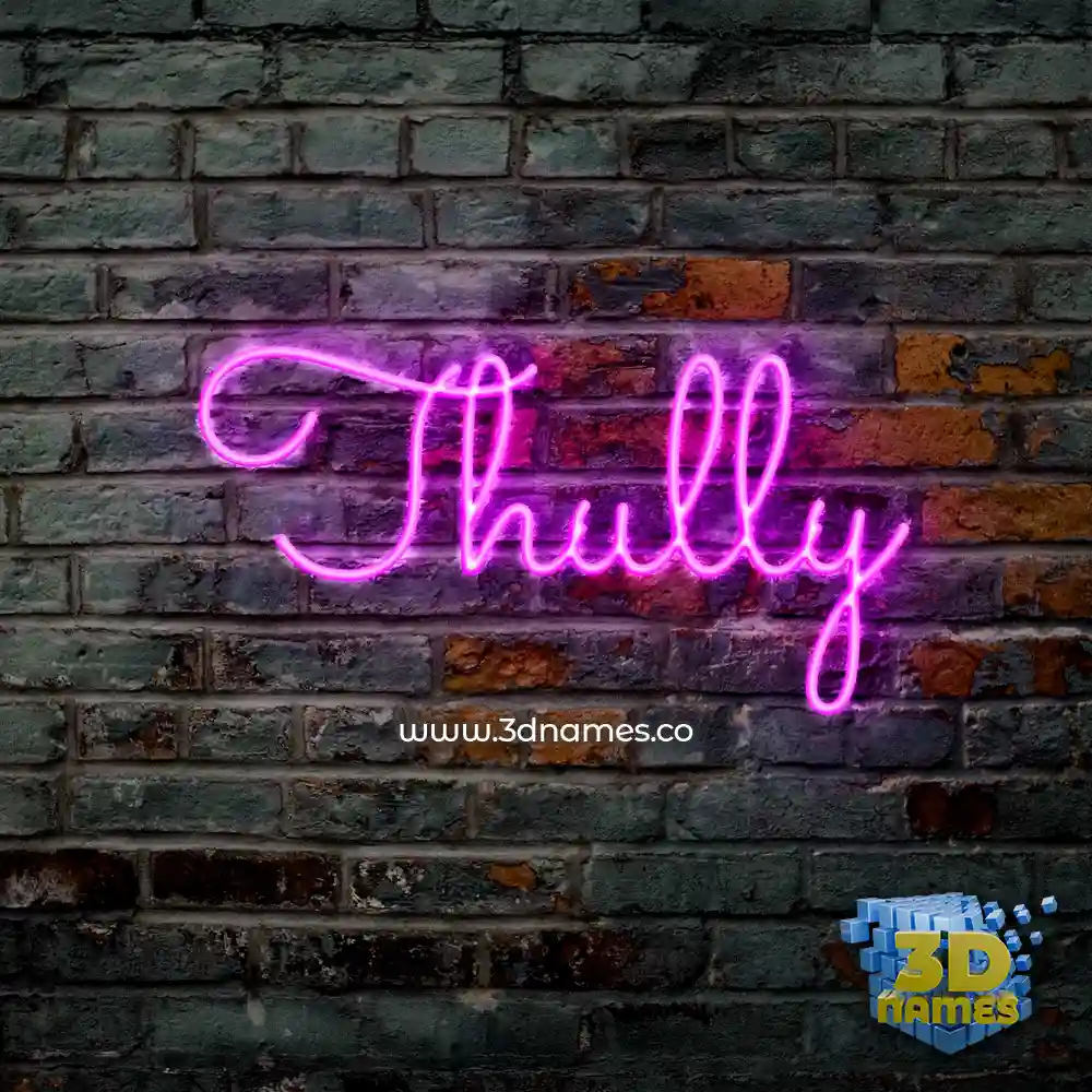 thully in Pink Neon style - 3D name wallpaper