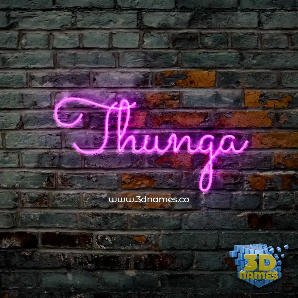 thunga in Pink Neon style - 3D name wallpaper