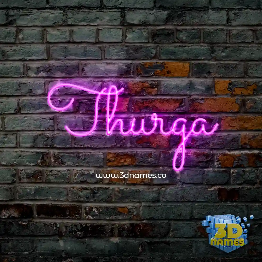 thurga in Pink Neon style - 3D name wallpaper