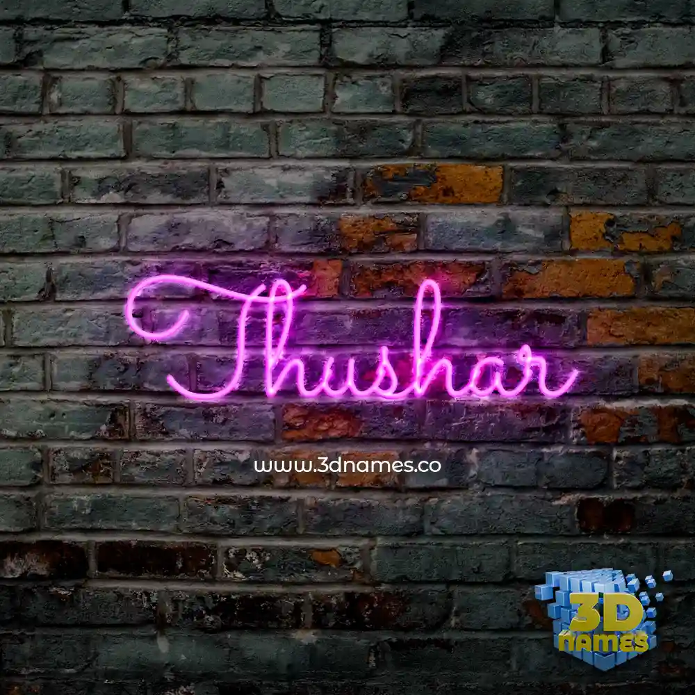 thushar in Pink Neon style - 3D name wallpaper