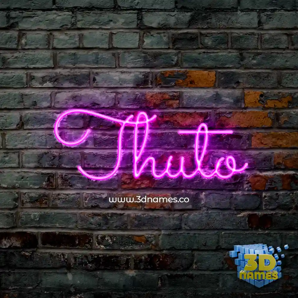 thuto in Pink Neon style - 3D name wallpaper