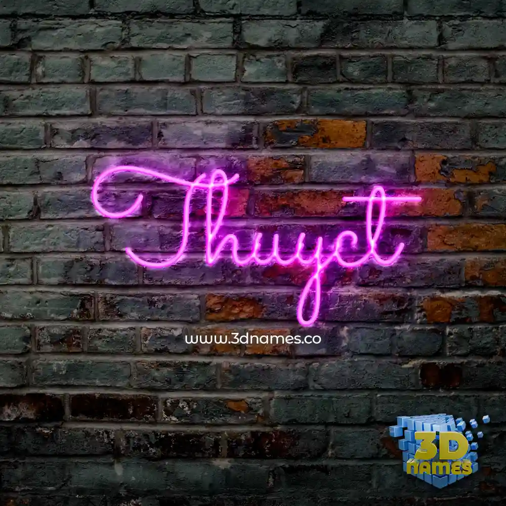 thuyct in Pink Neon style - 3D name wallpaper