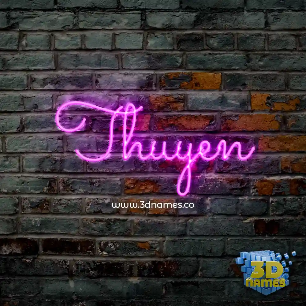 thuyen in Pink Neon style - 3D name wallpaper