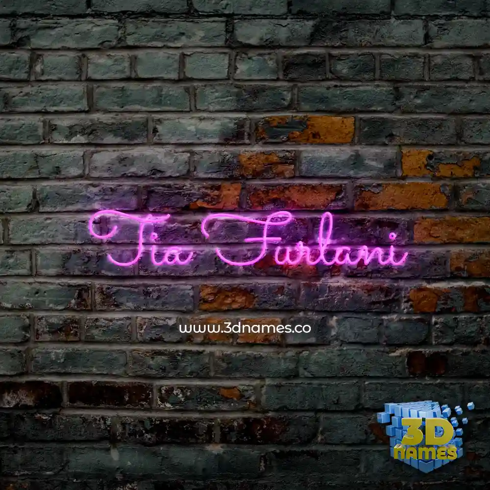 tia furlani in Pink Neon style - 3D name wallpaper