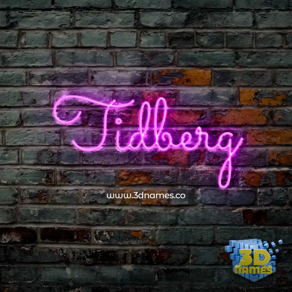 tidberg in Pink Neon style - 3D name wallpaper