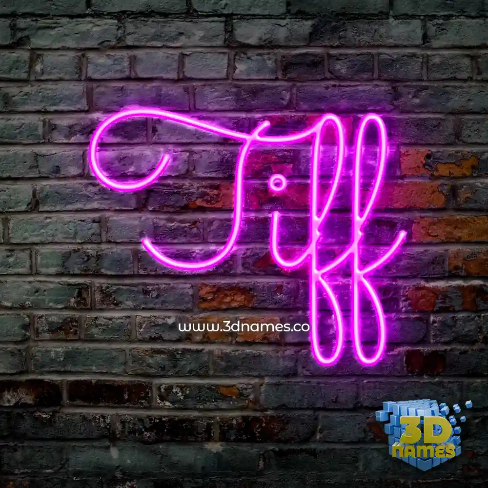 tiff in Pink Neon style - 3D name wallpaper