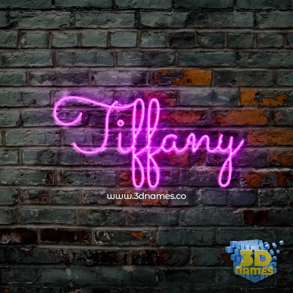 tiffany in Pink Neon style - 3D name wallpaper