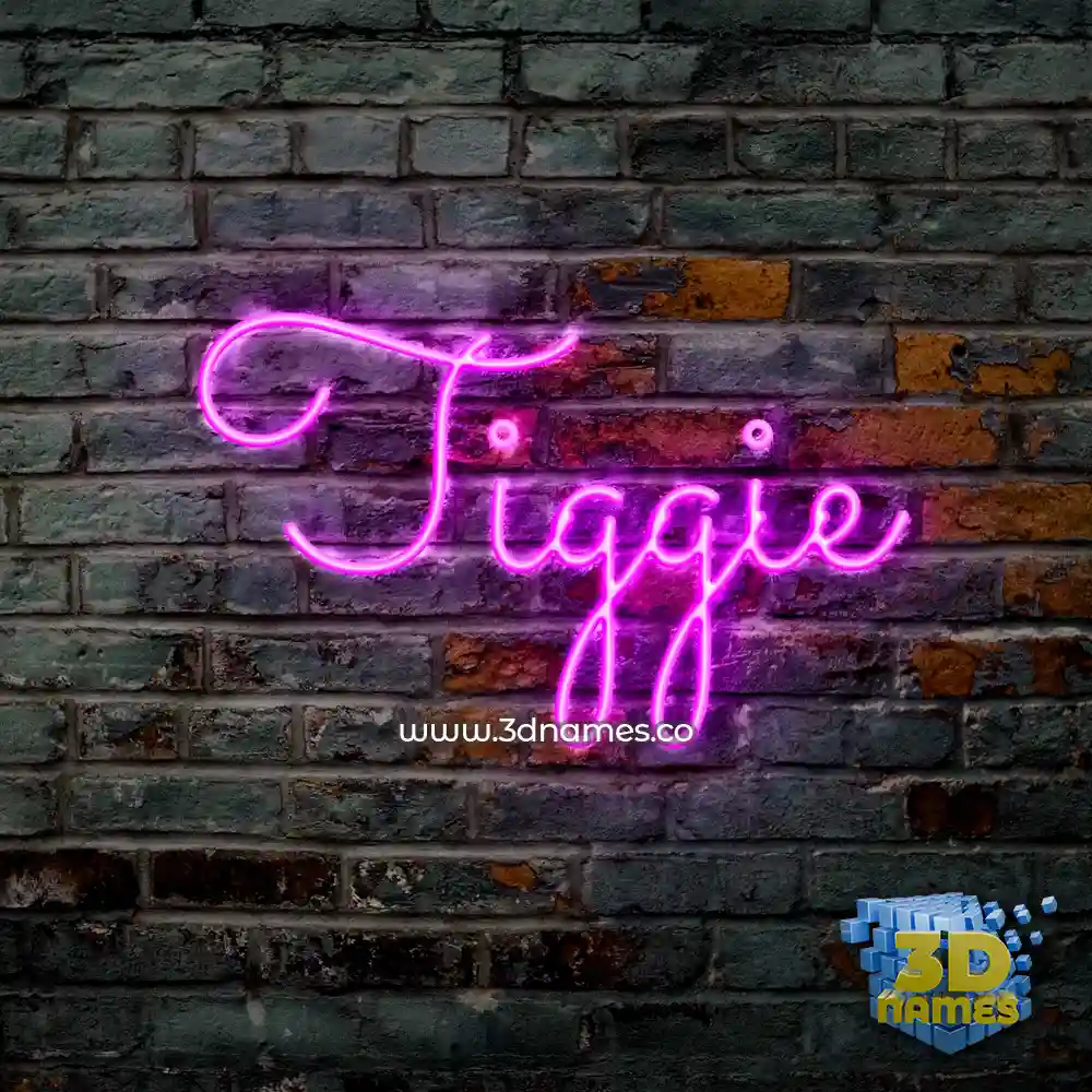 tiggie in Pink Neon style - 3D name wallpaper