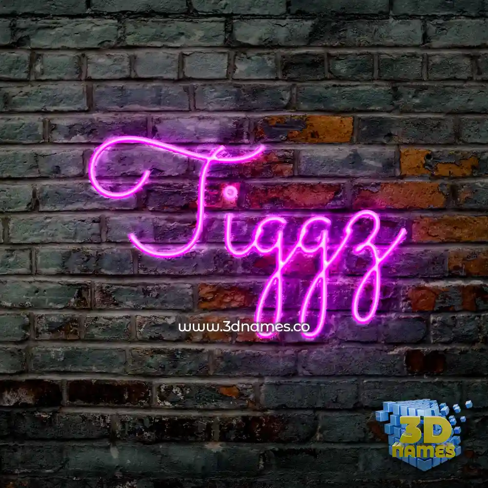 tiggz in Pink Neon style - 3D name wallpaper