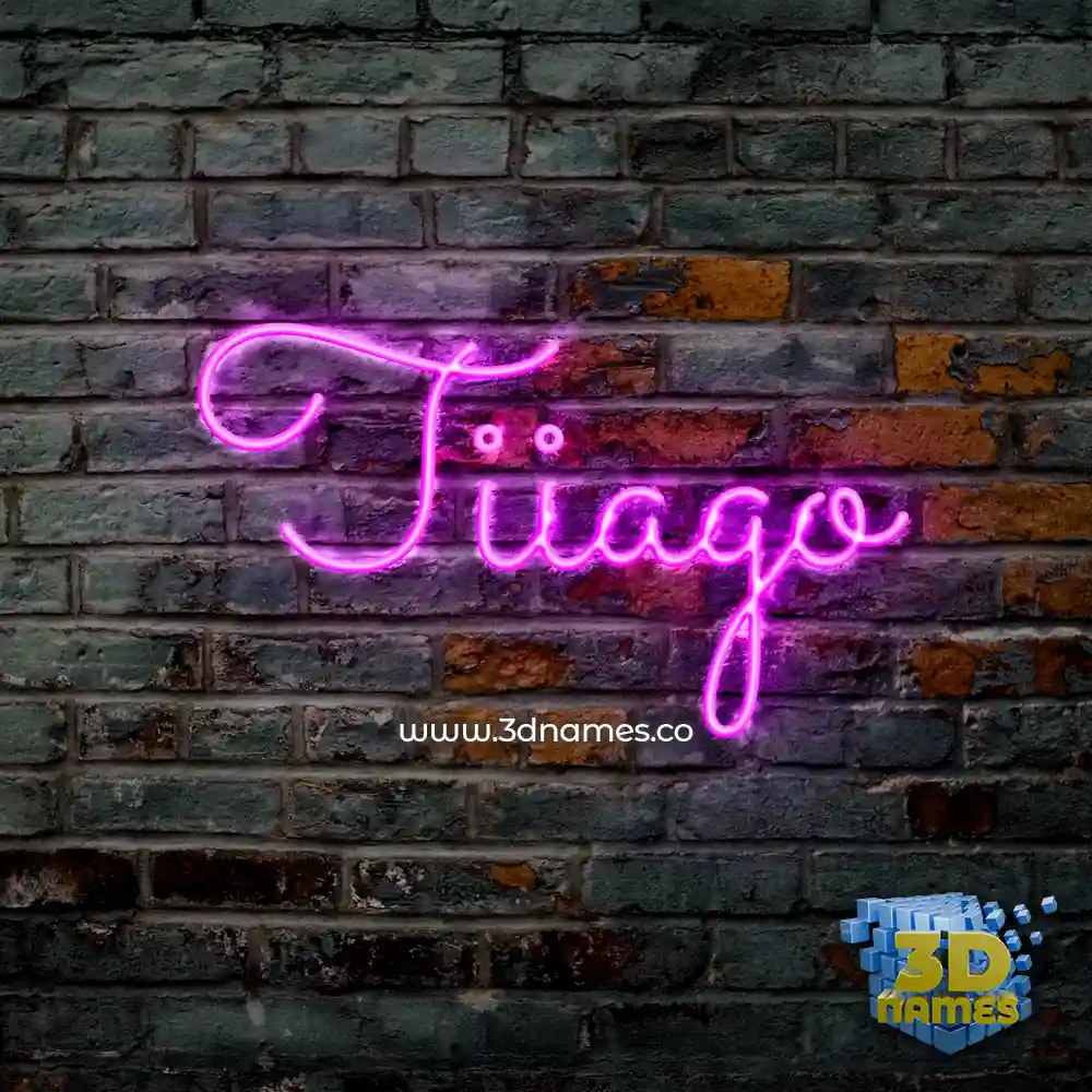 tiiago in Pink Neon style - 3D name wallpaper
