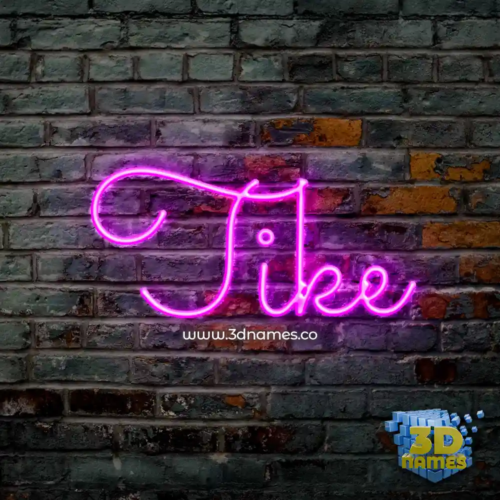 tike in Pink Neon style - 3D name wallpaper