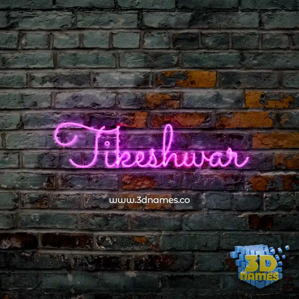 tikeshwar in Pink Neon style - 3D name wallpaper