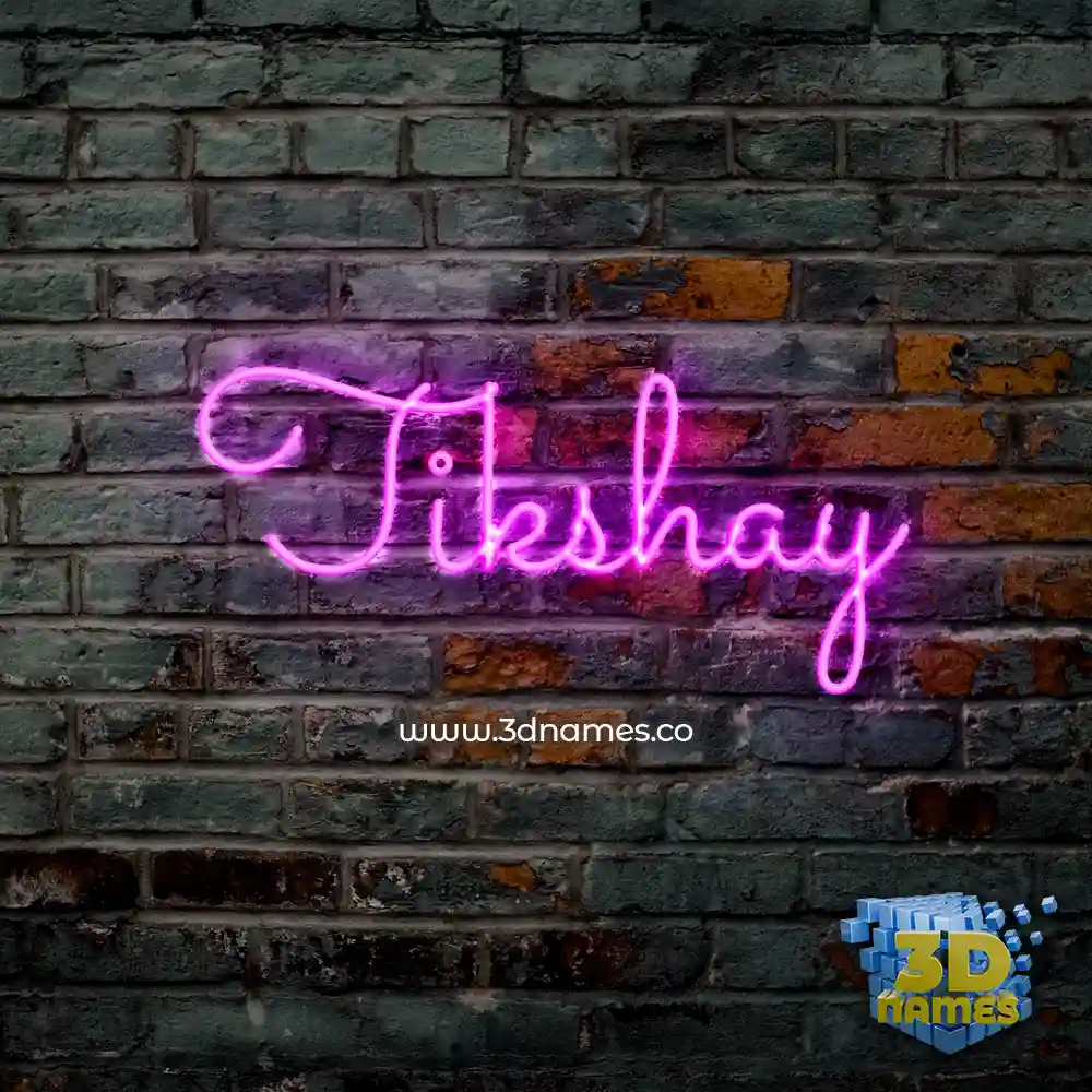 tikshay in Pink Neon style - 3D name wallpaper
