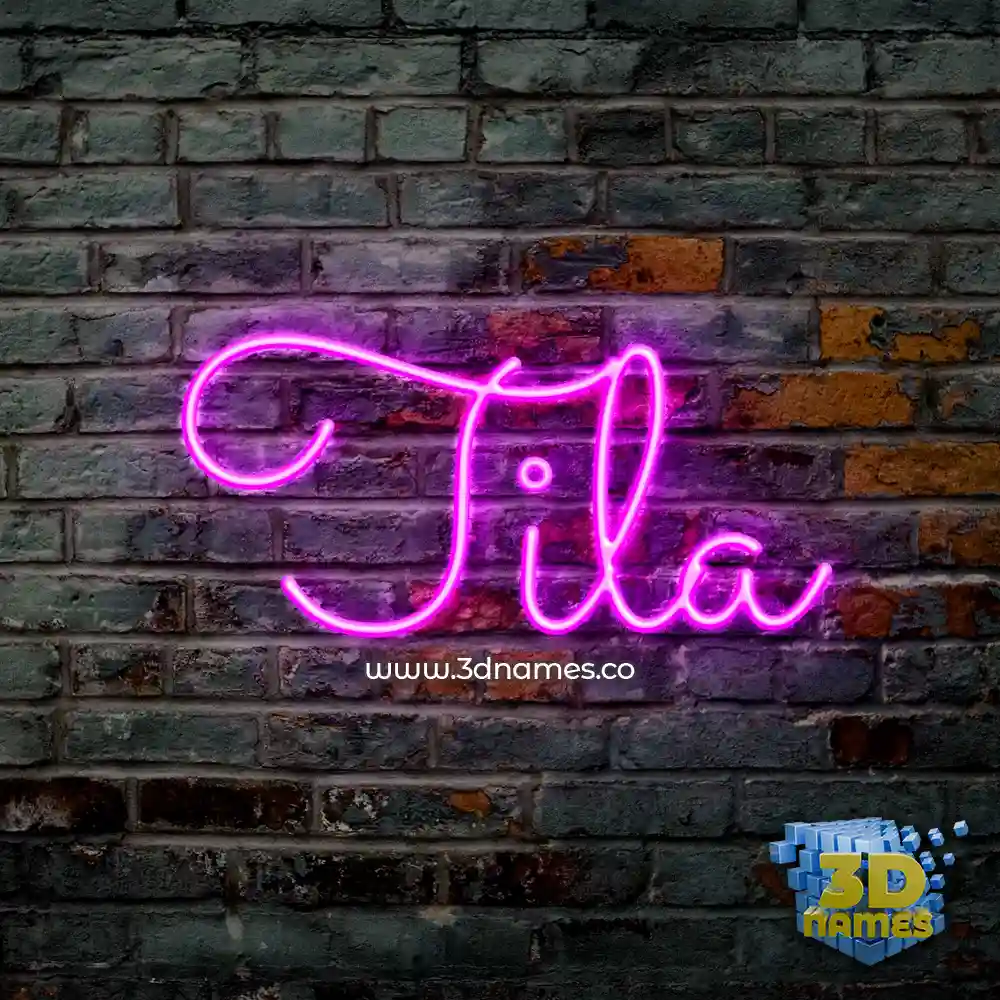 tila in Pink Neon style - 3D name wallpaper