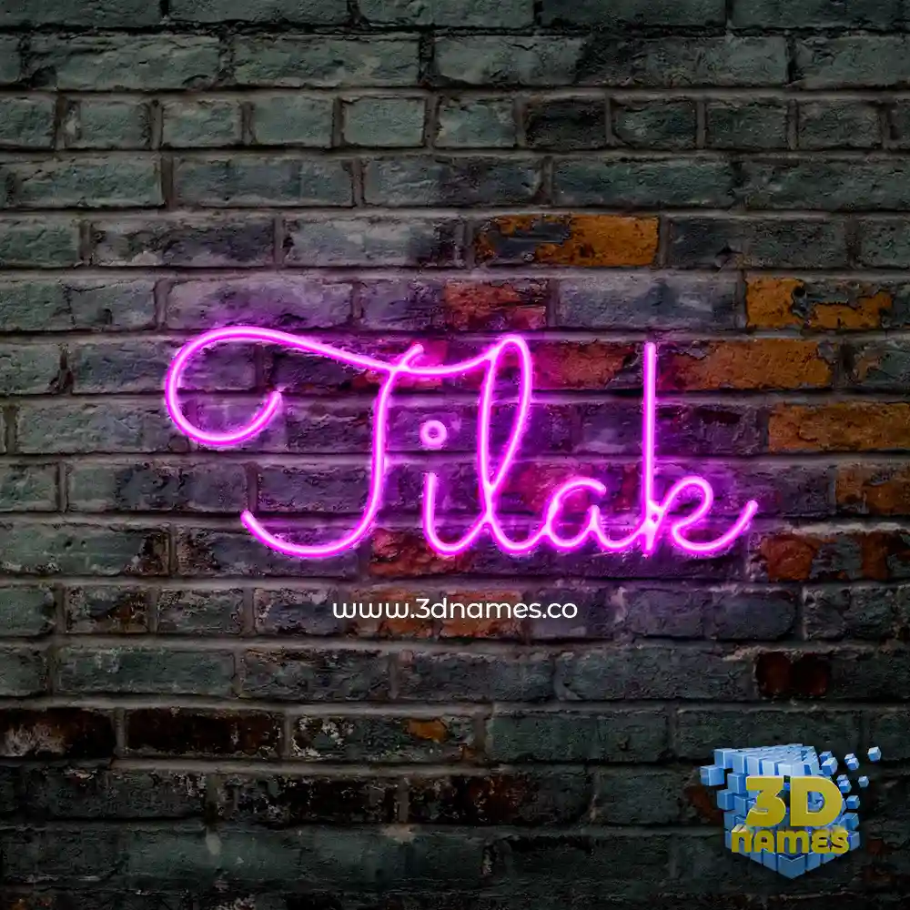 tilak in Pink Neon style - 3D name wallpaper