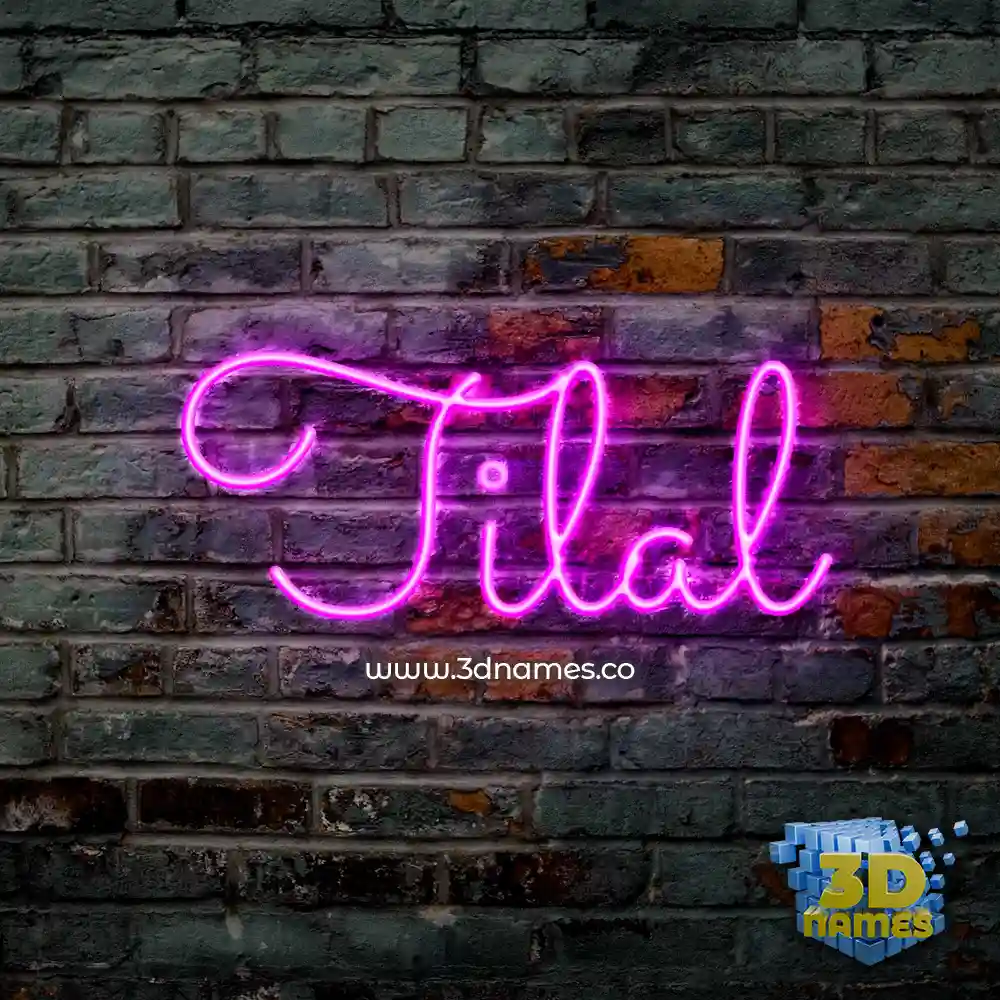 tilal in Pink Neon style - 3D name wallpaper