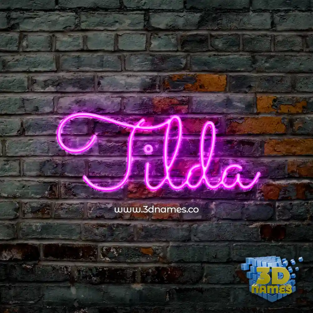 tilda in Pink Neon style - 3D name wallpaper