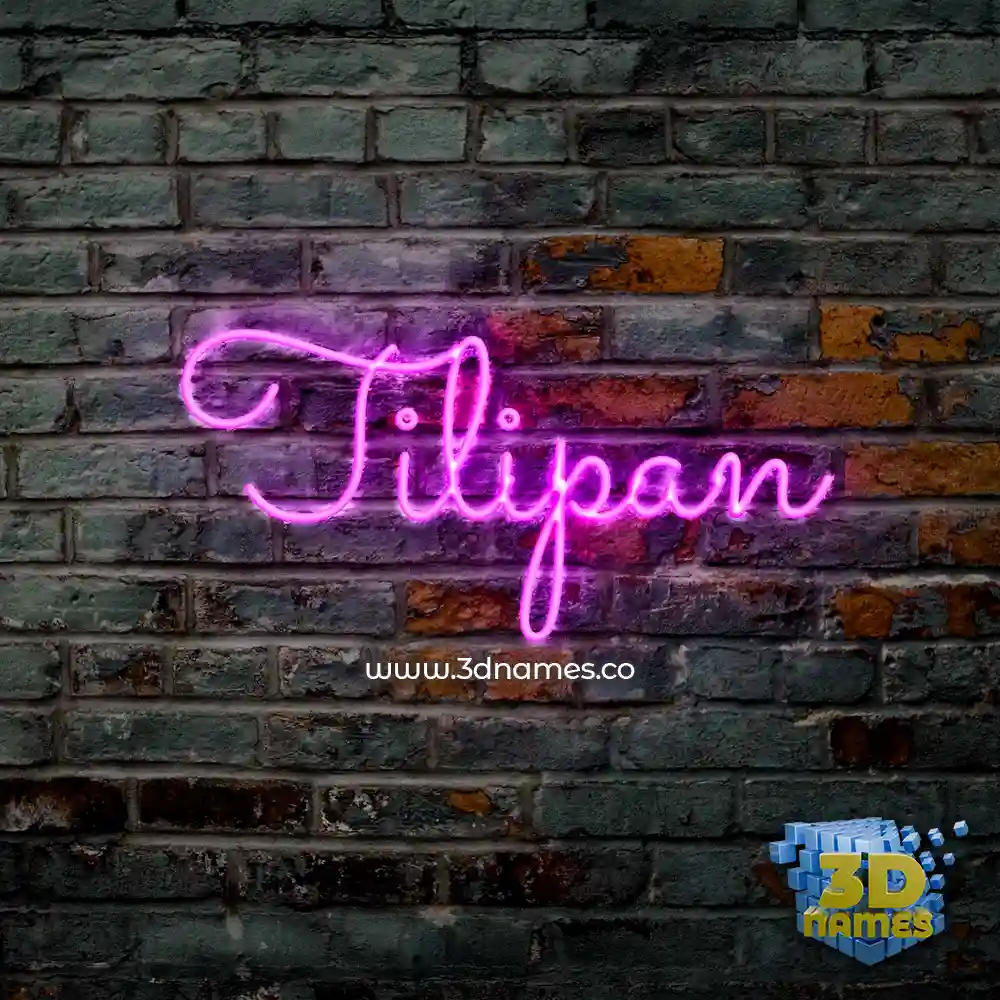 tilipan in Pink Neon style - 3D name wallpaper