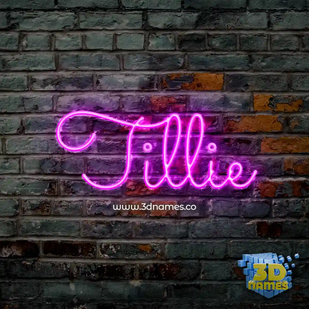 tillie in Pink Neon style - 3D name wallpaper