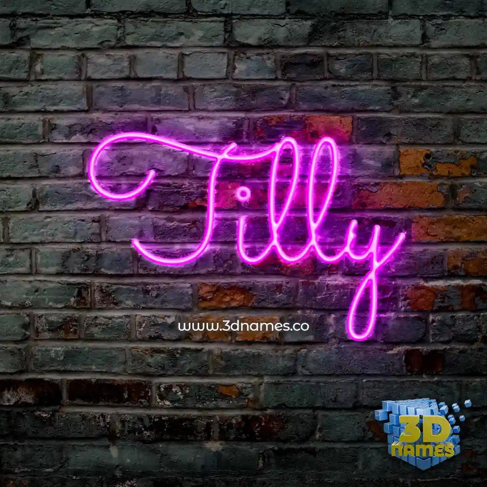 tilly in Pink Neon style - 3D name wallpaper