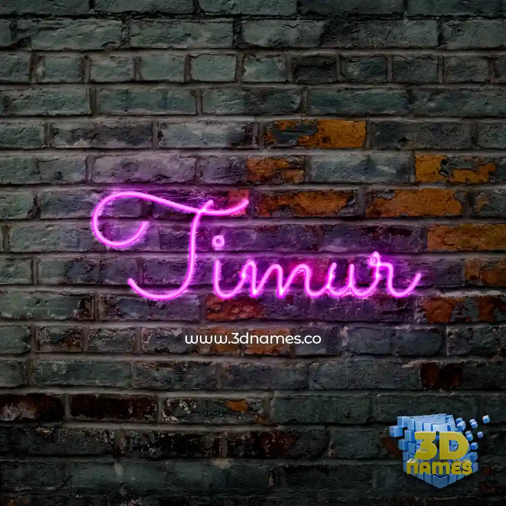 timur in Pink Neon style - 3D name wallpaper