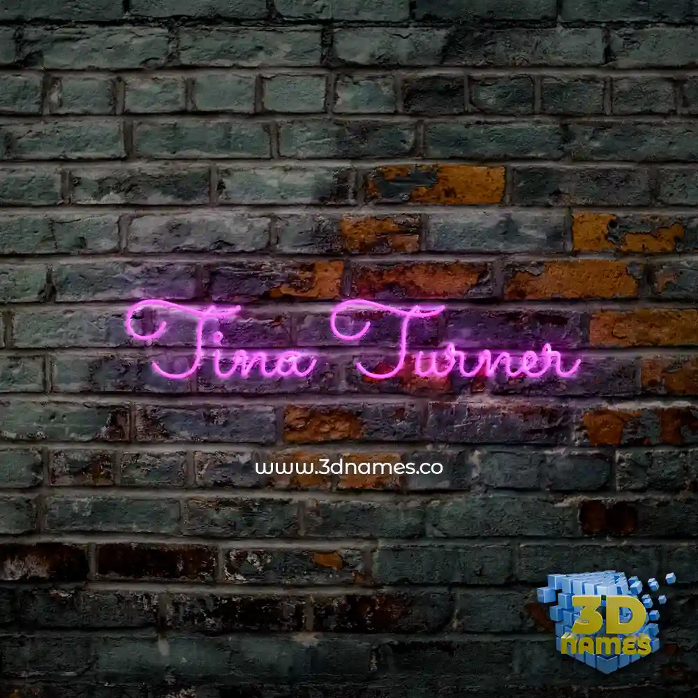 tina turner in Pink Neon style - 3D name wallpaper