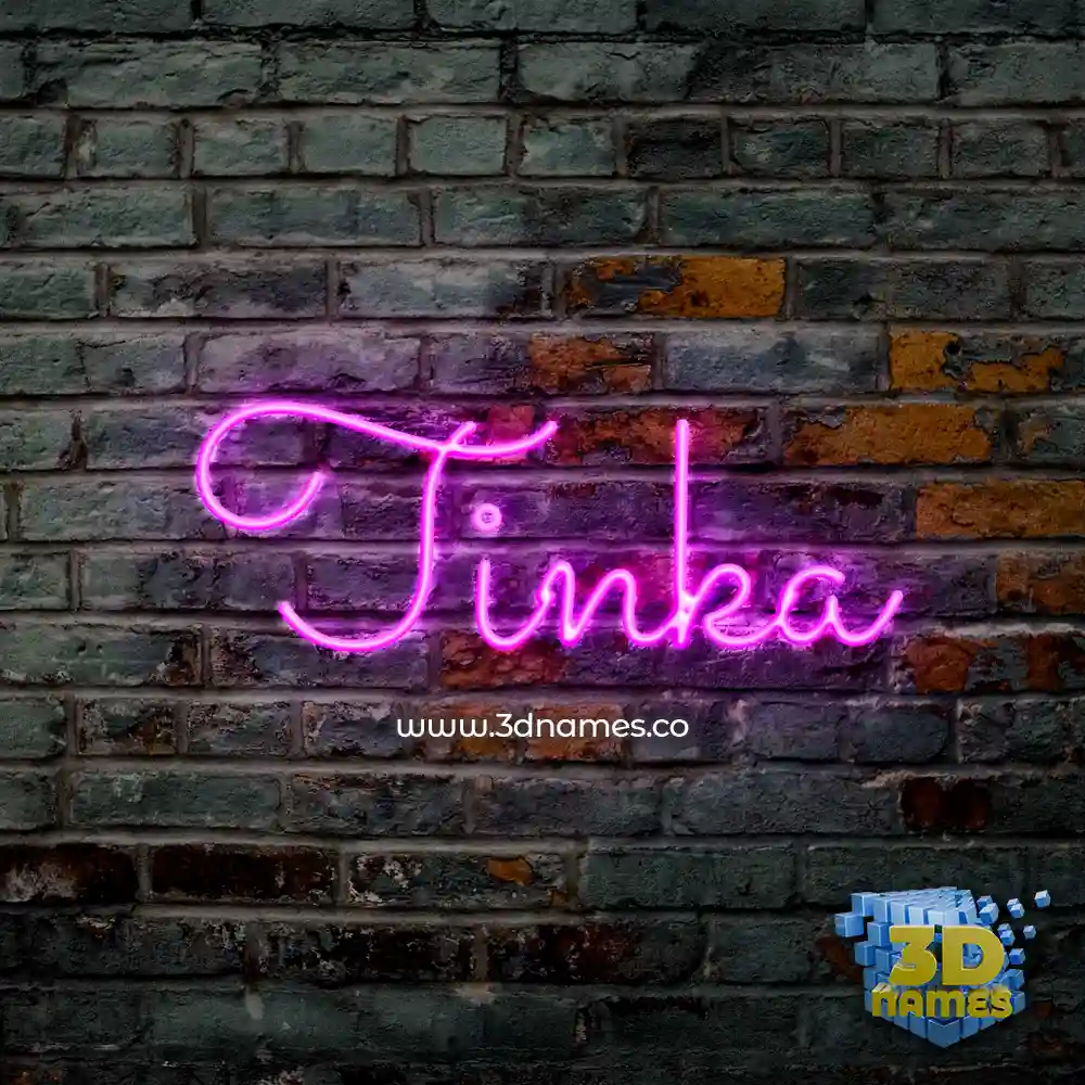 tinka in Pink Neon style - 3D name wallpaper
