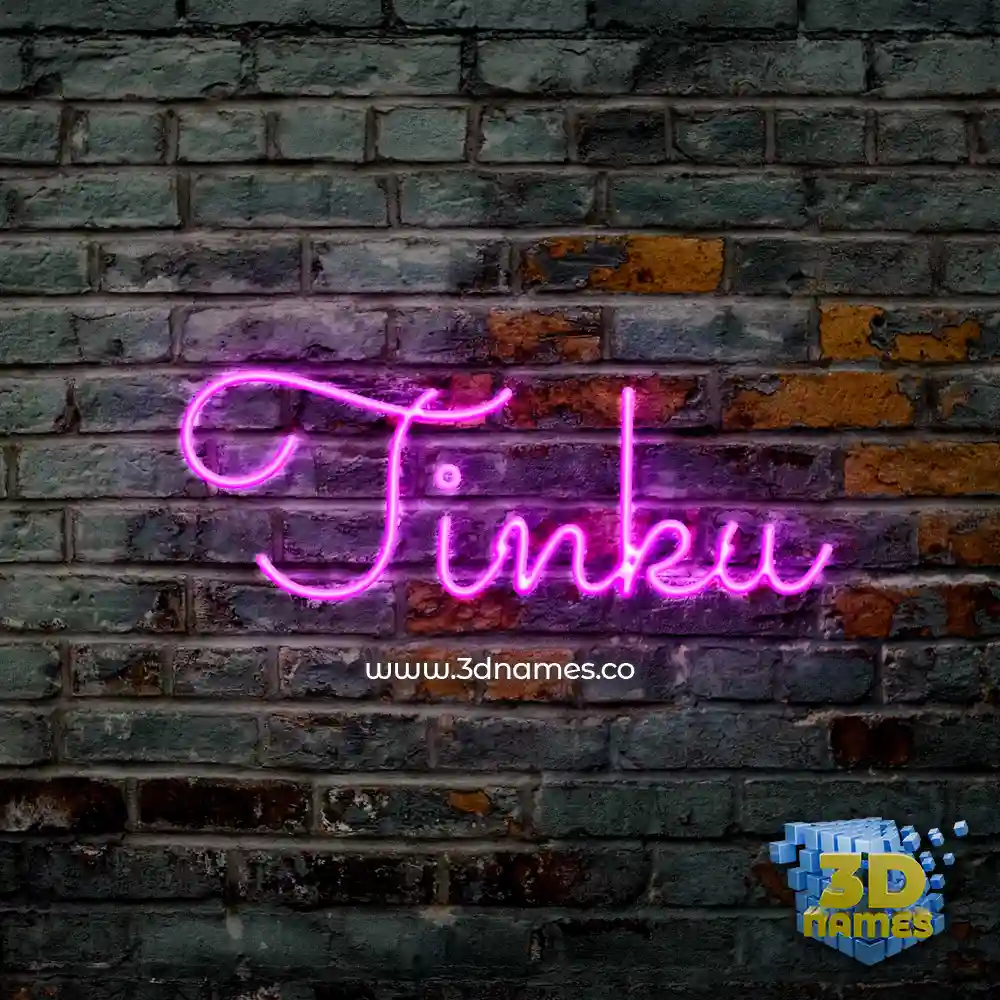 tinku in Pink Neon style - 3D name wallpaper