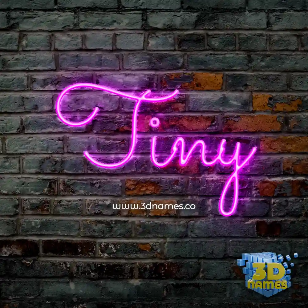 tiny in Pink Neon style - 3D name wallpaper