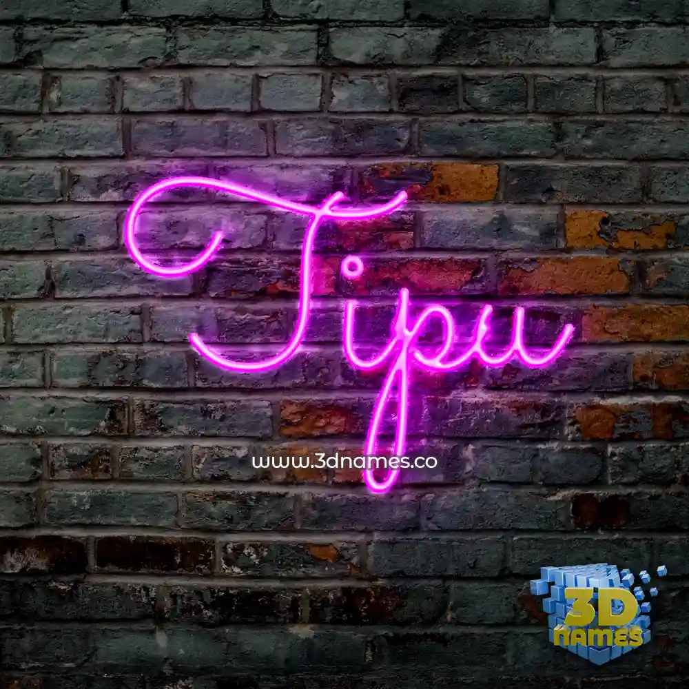 tipu in Pink Neon style - 3D name wallpaper