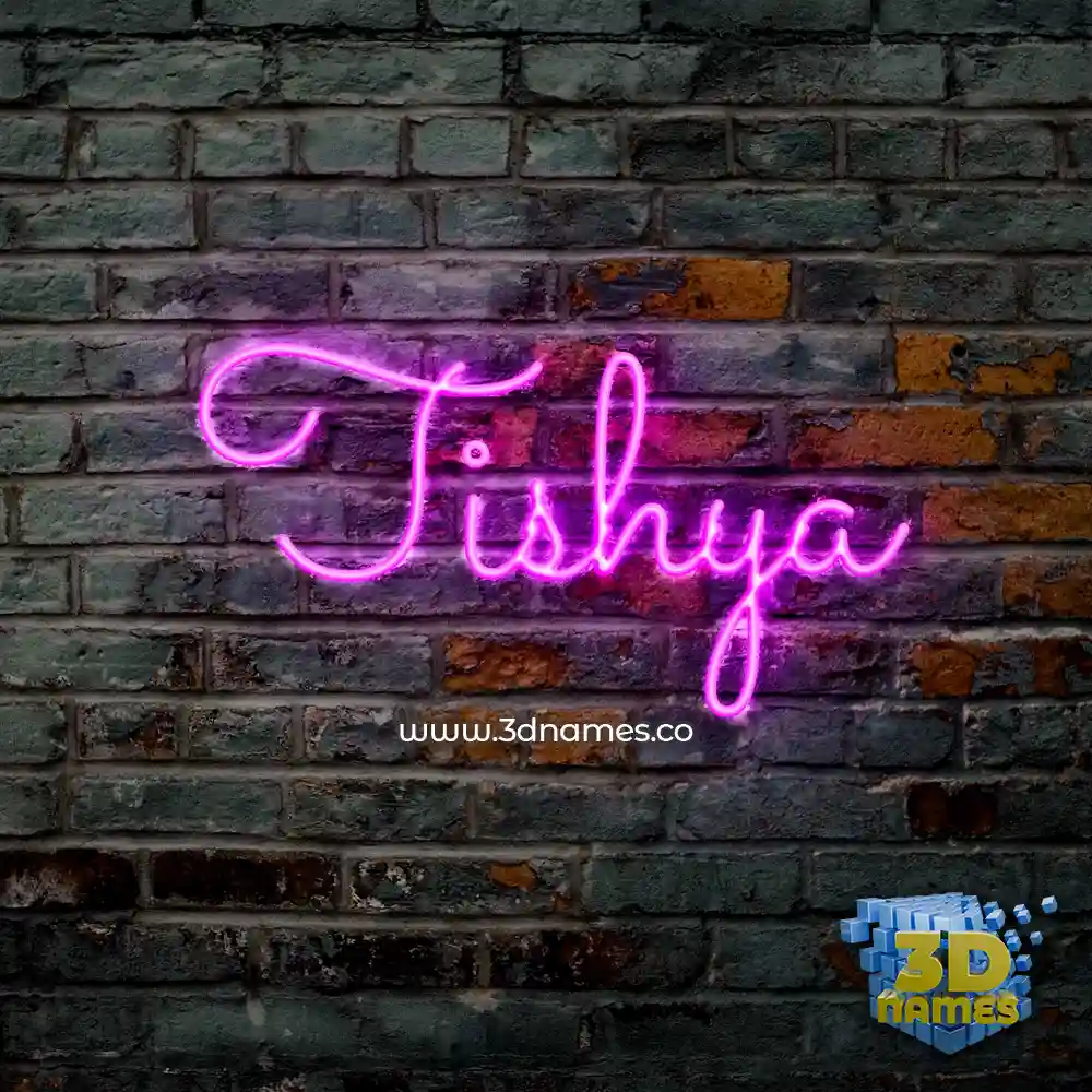 tishya in Pink Neon style - 3D name wallpaper