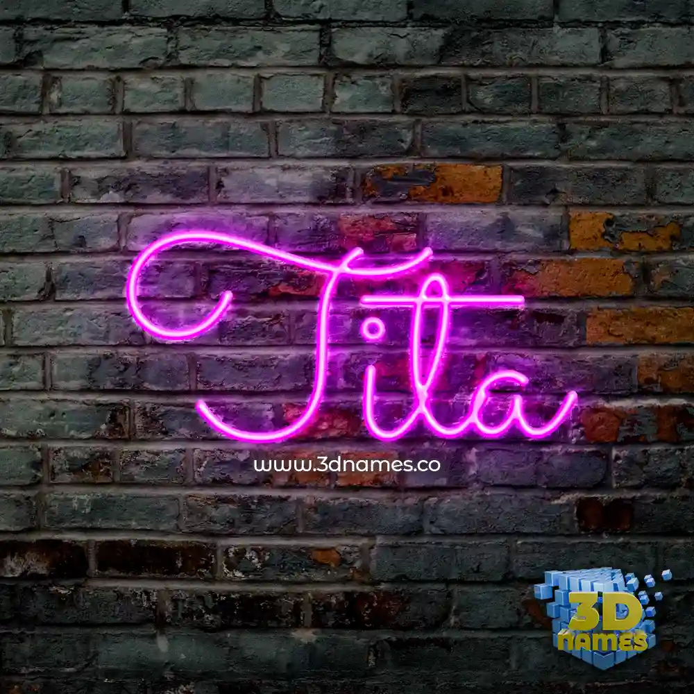 tita in Pink Neon style - 3D name wallpaper