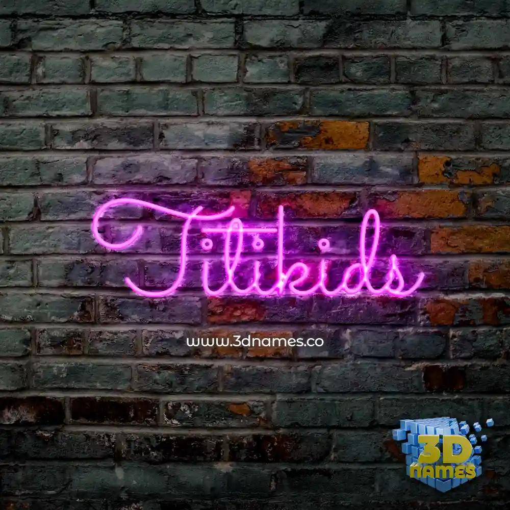 titikids in Pink Neon style - 3D name wallpaper