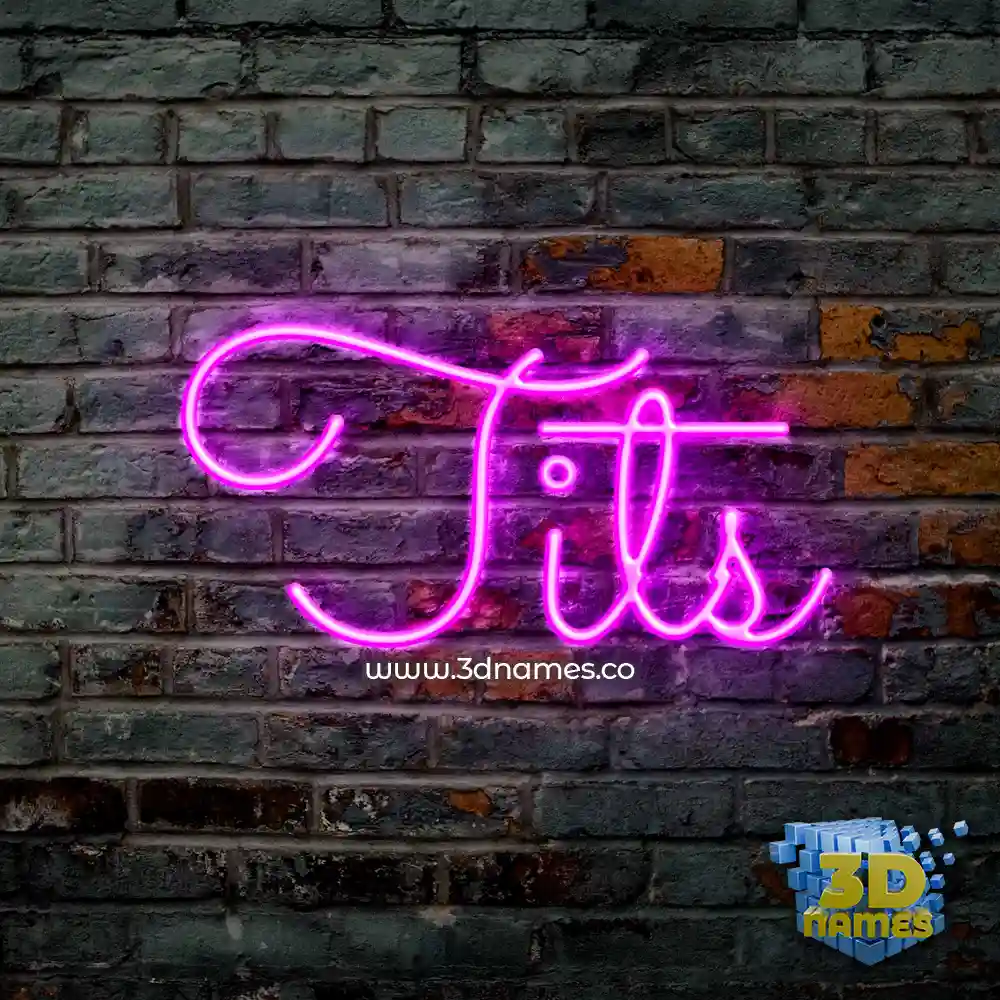 tits in Pink Neon style - 3D name wallpaper