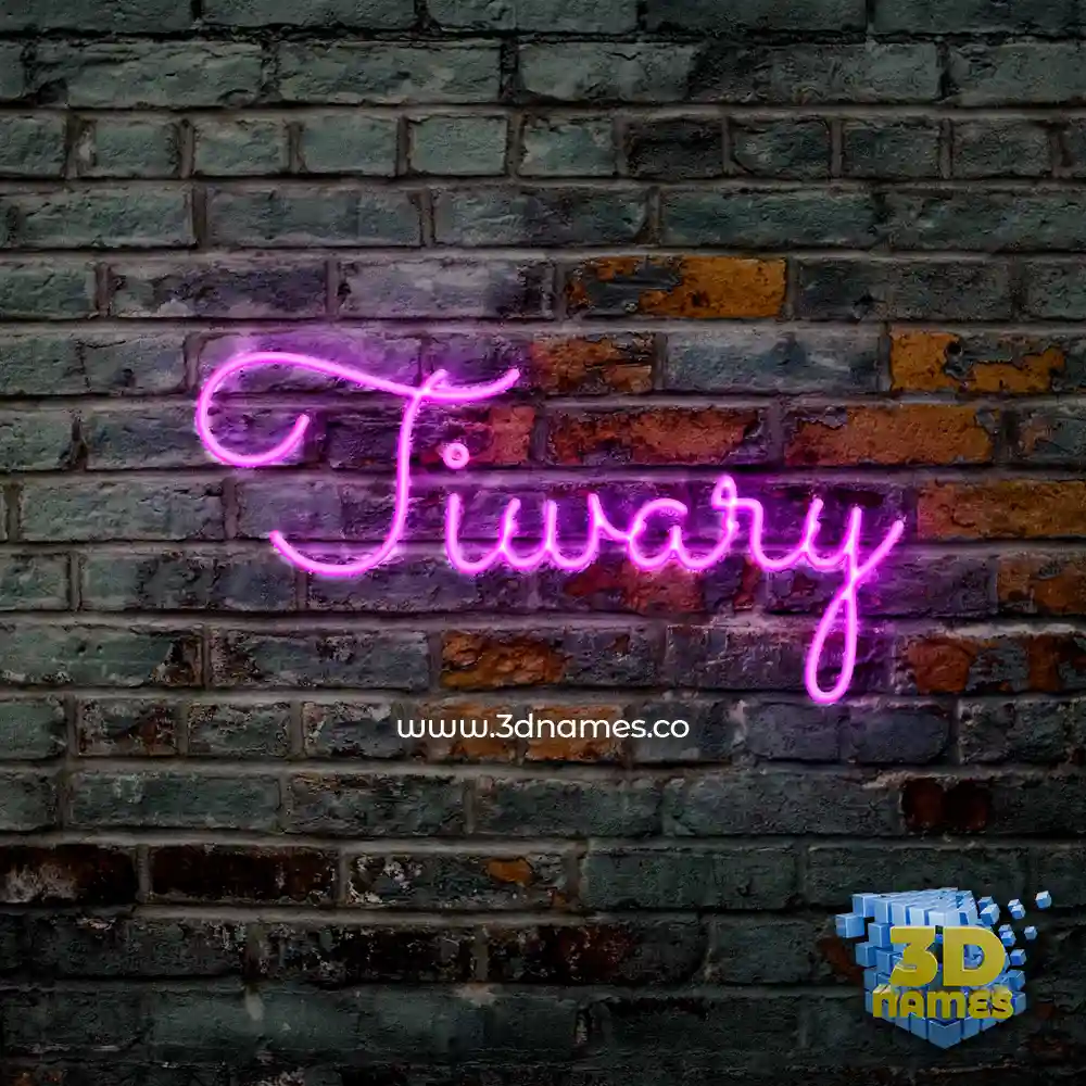 tiwary in Pink Neon style - 3D name wallpaper