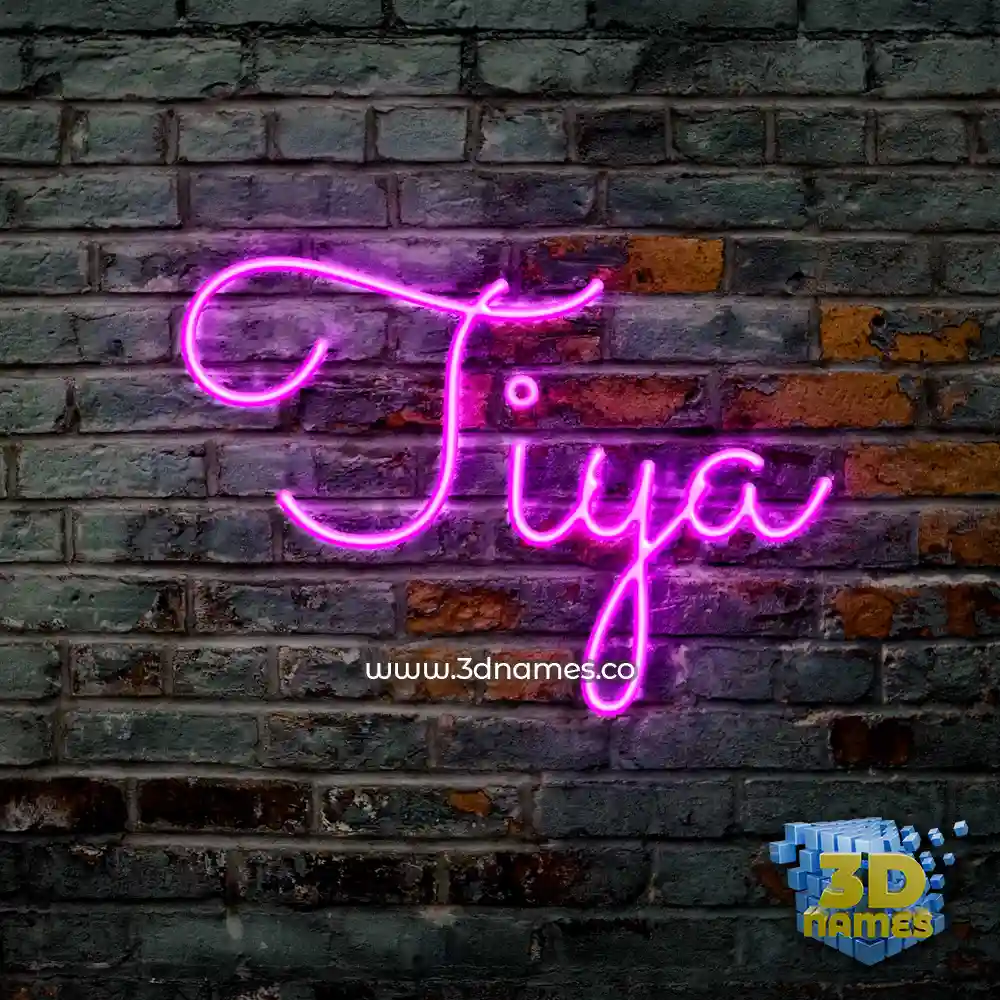tiya in Pink Neon style - 3D name wallpaper