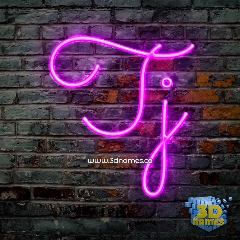 tj in Pink Neon style - 3D name wallpaper