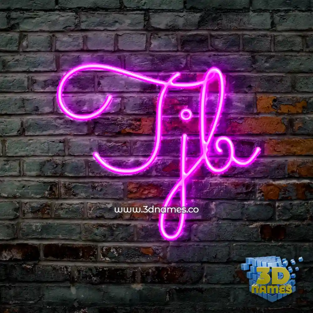 tjb in Pink Neon style - 3D name wallpaper