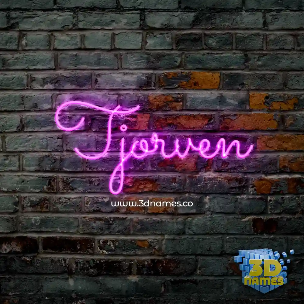 tjorven in Pink Neon style - 3D name wallpaper