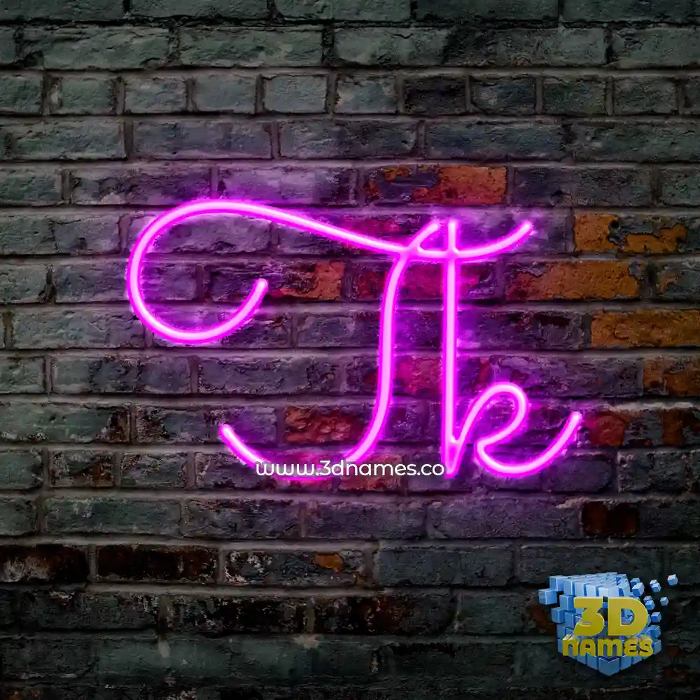 tk in Pink Neon style - 3D name wallpaper