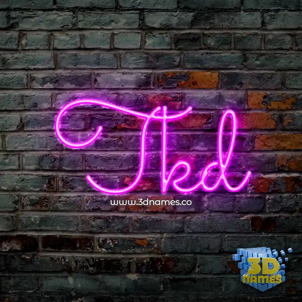 tkd in Pink Neon style - 3D name wallpaper