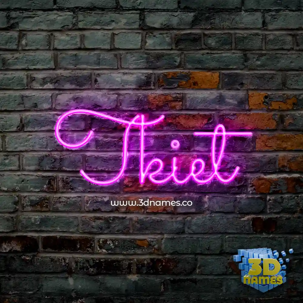 tkiet in Pink Neon style - 3D name wallpaper